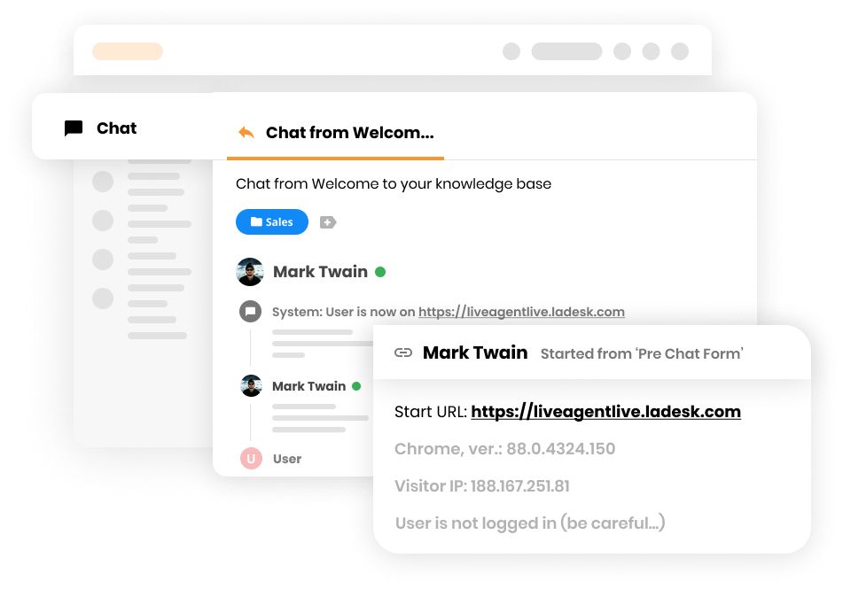 Funzionalità di cronologia dei ticket online nel software di servizio clienti - LiveAgent