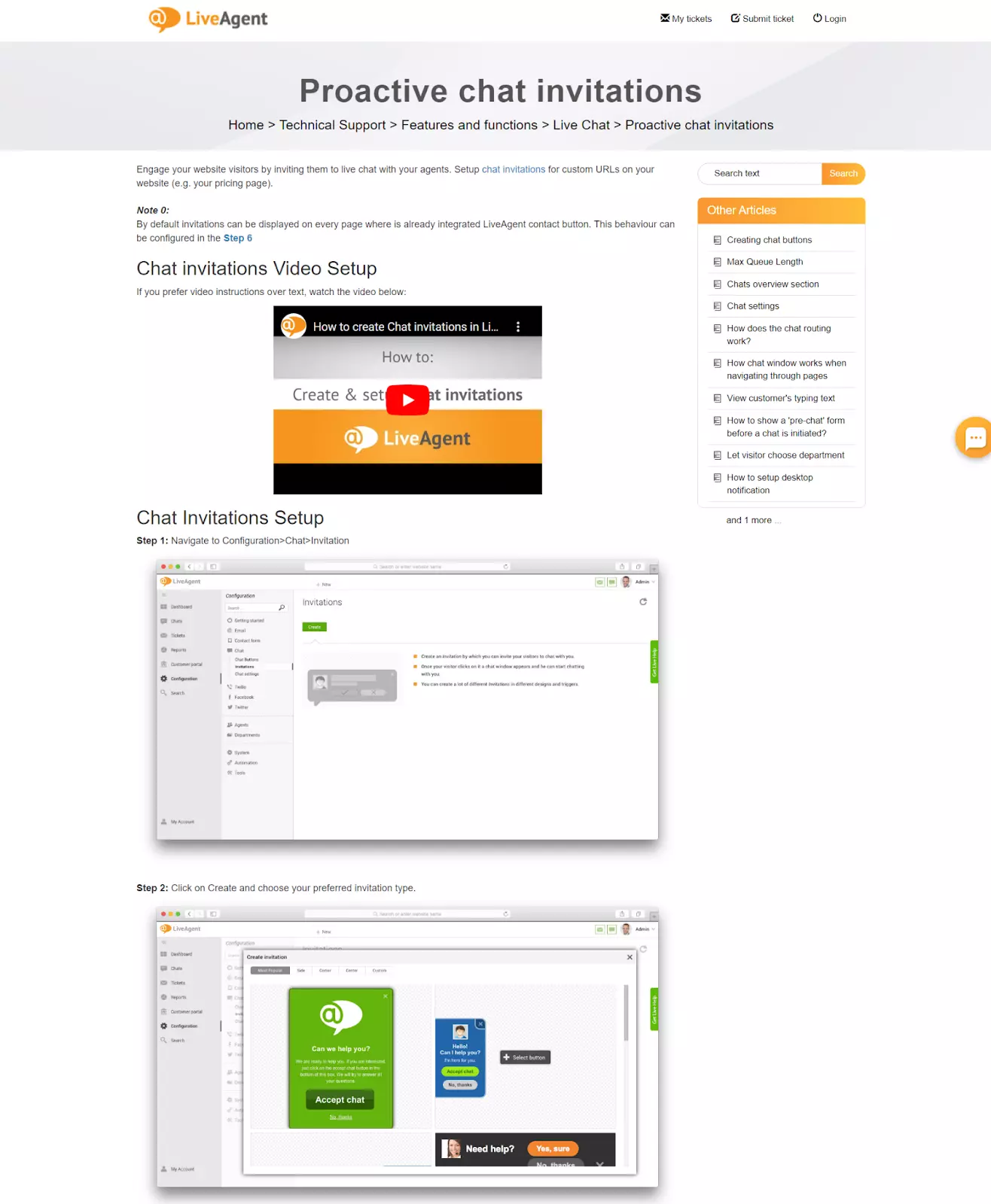 Guida di LiveAgent sugli inviti di chat proattivi