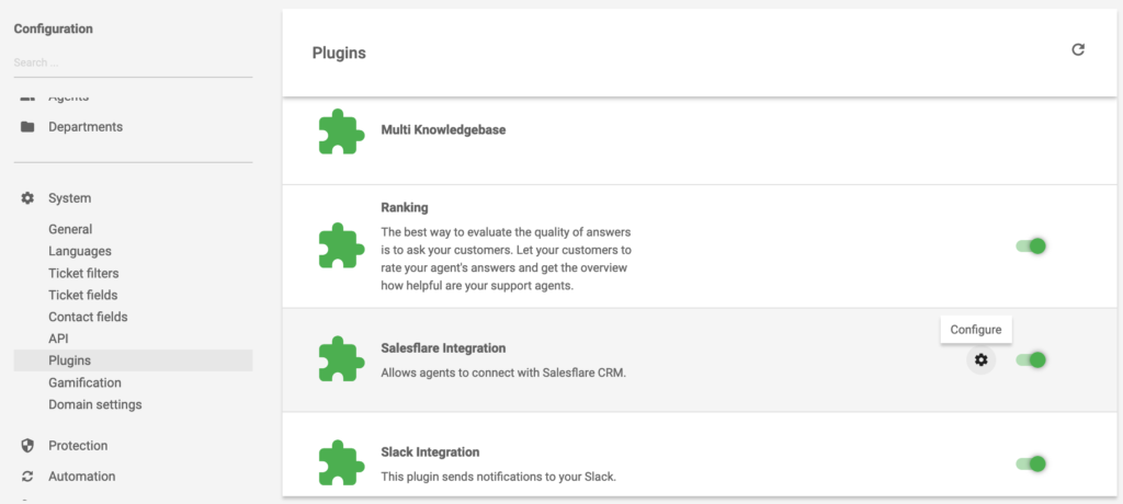 Plugin di integrazione Salesforce attivo in LiveAgent