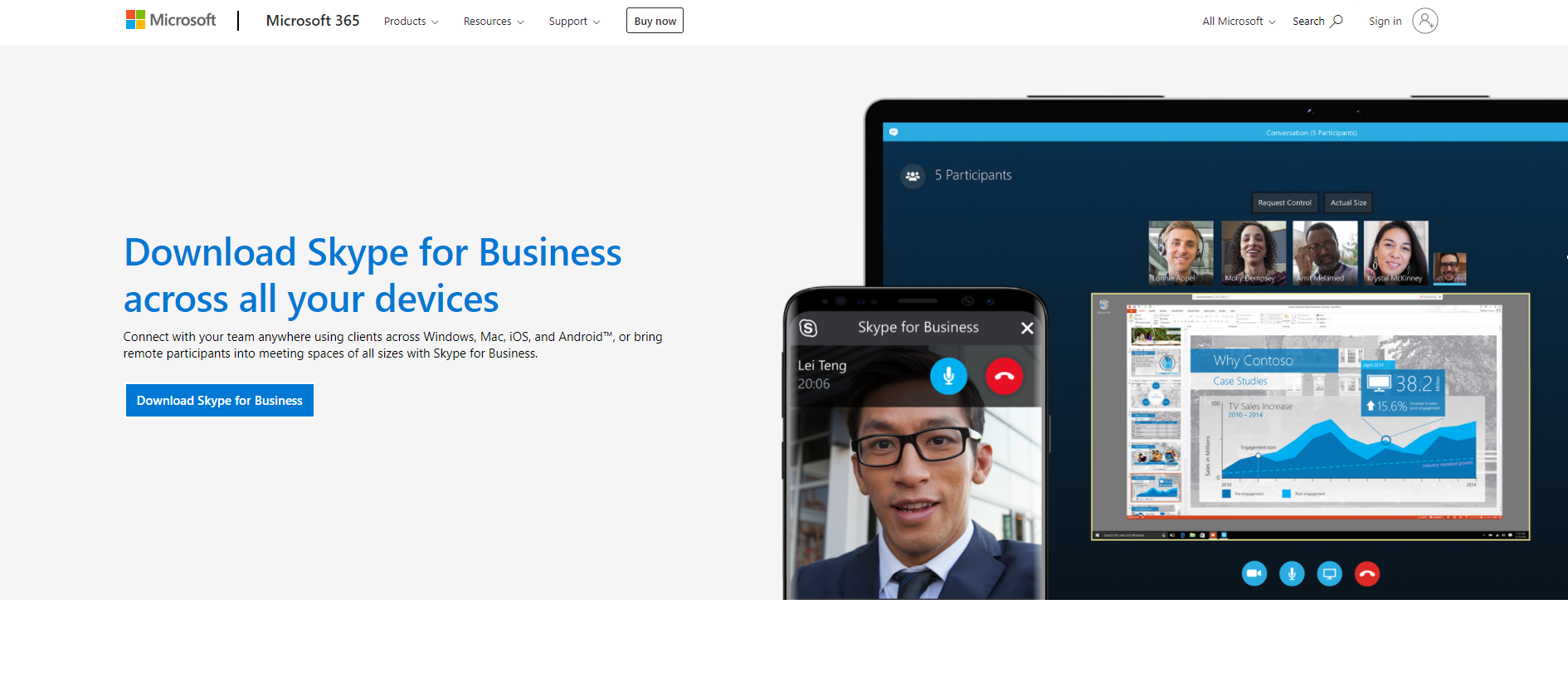 Sito web di Skype for Business