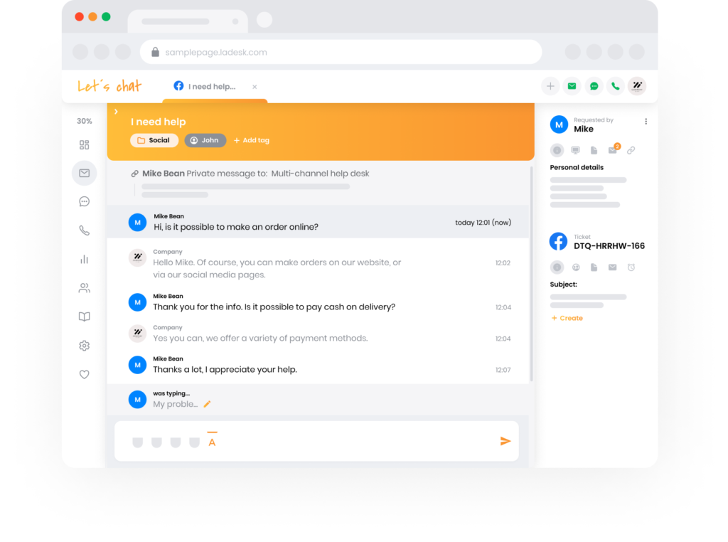 Vista del team di supporto
