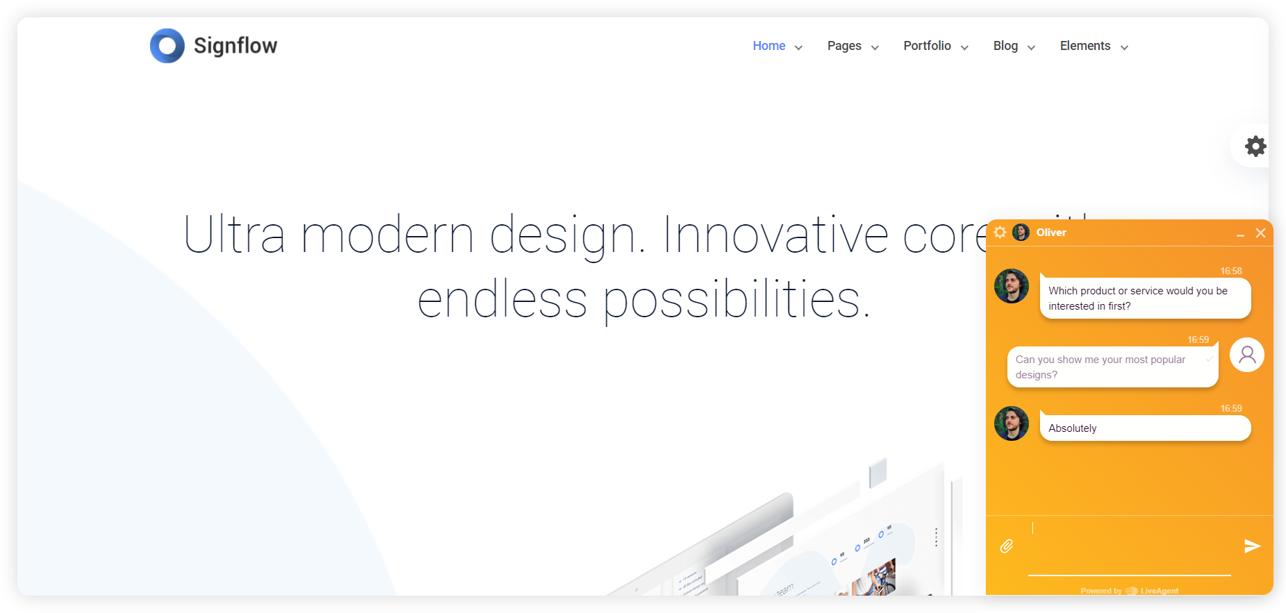 Esempio di una finestra di invito di chat proattivo