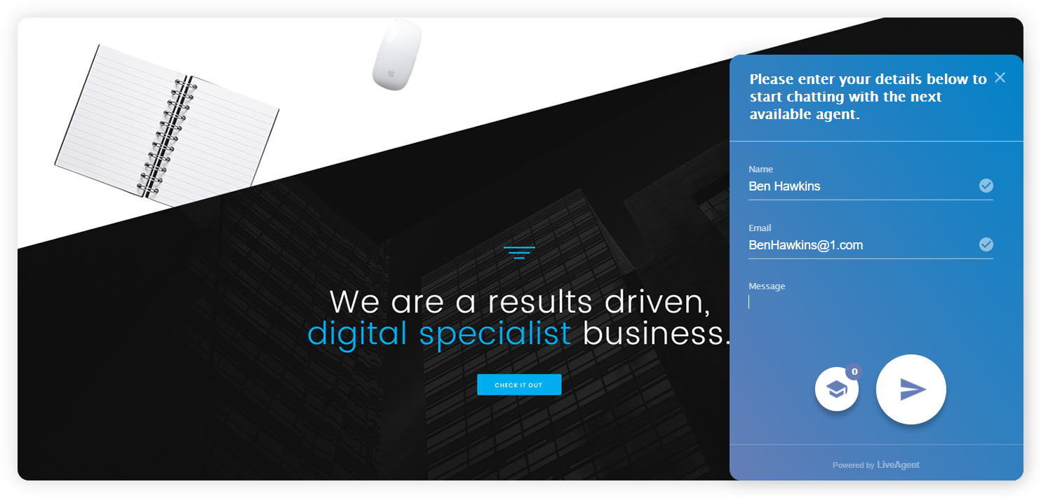Esempio di un modulo di contatto enterprise