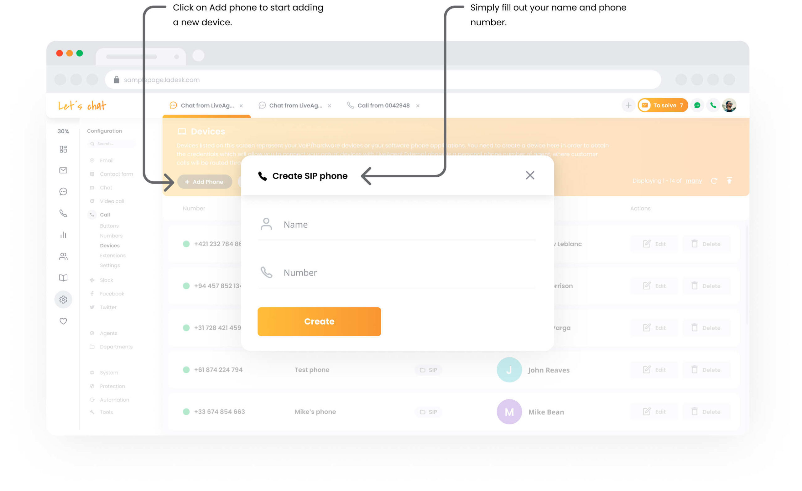 Dispositivi di Chiamata