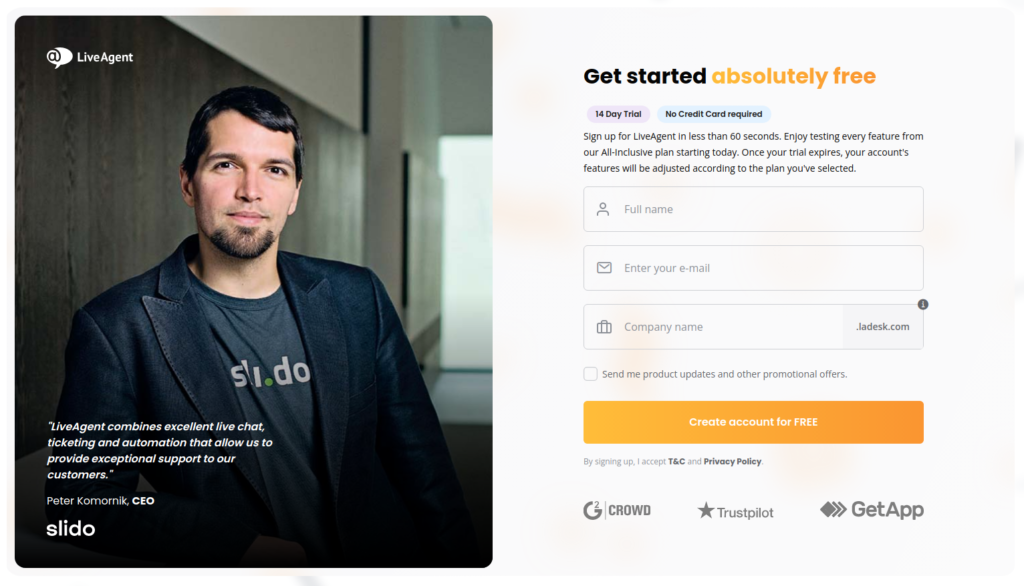 Account di prova di LiveAgent