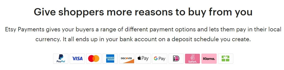 Metodi di pagamento Etsy