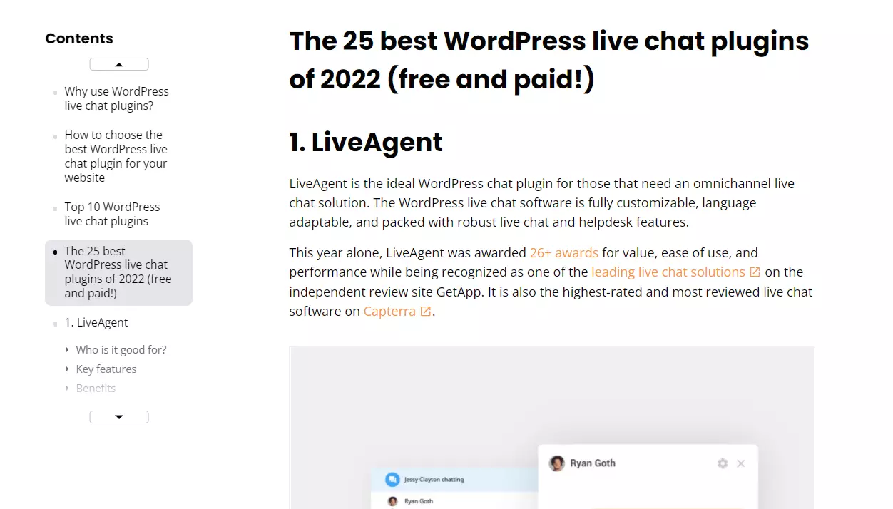 Esempio di tag di intestazione