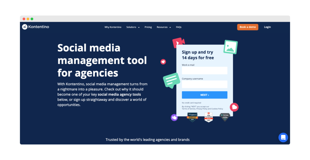 Pagina di destinazione di Kontentino