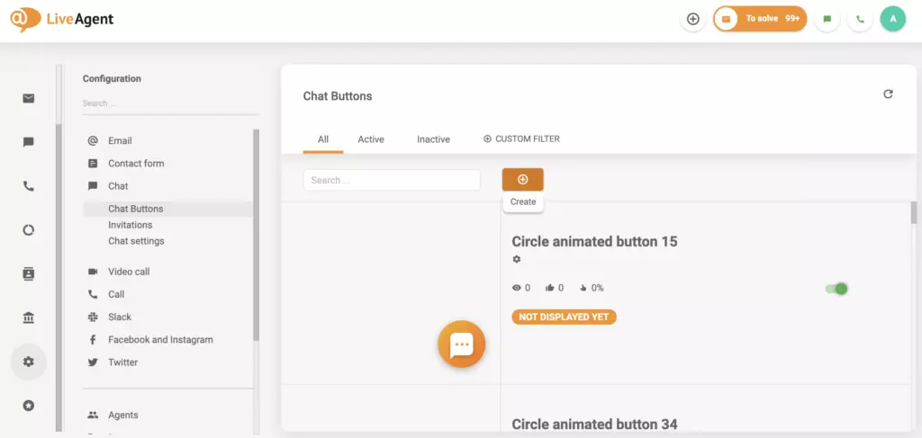 Impostazioni chat in LiveAgent