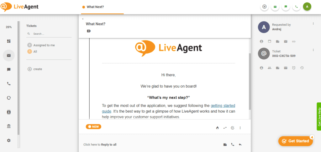 Onboarding di LiveAgent
