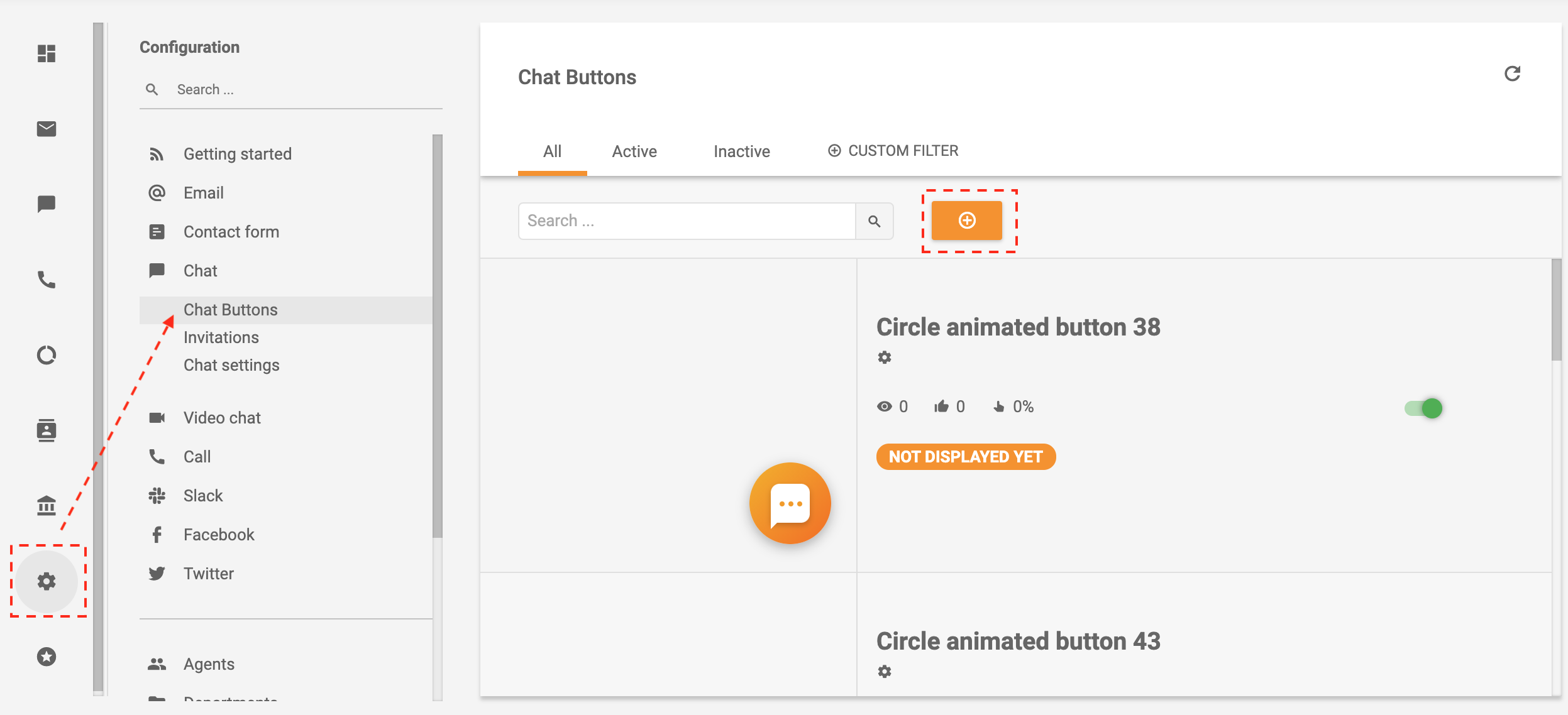 LiveAgent - Crea un pulsante chat