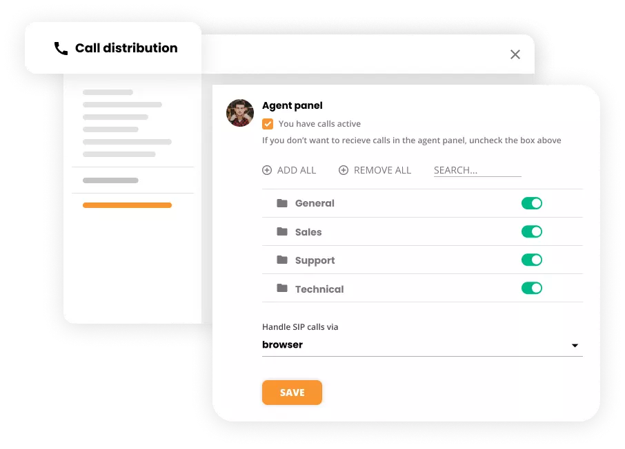 Impostazioni di distribuzione delle chiamate
