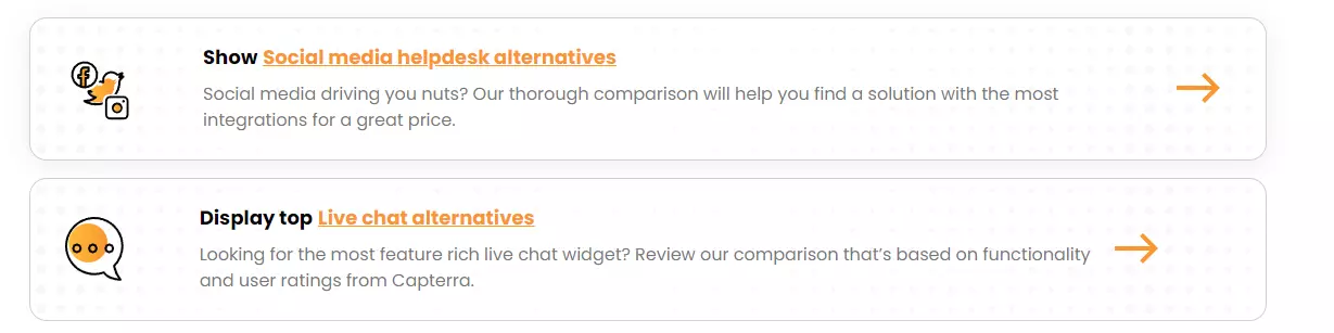 Alternative di LiveAgent: pulsanti Call To Action