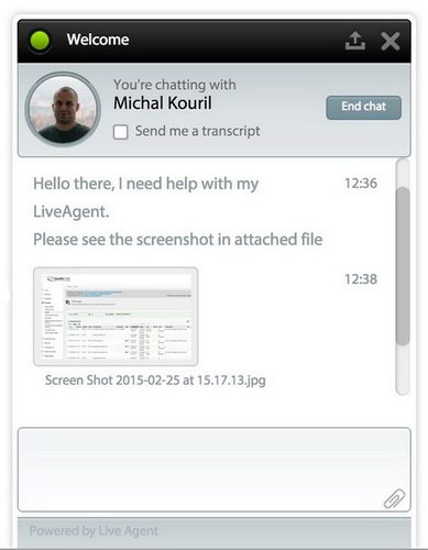 Allegato Live chat di LiveAgent