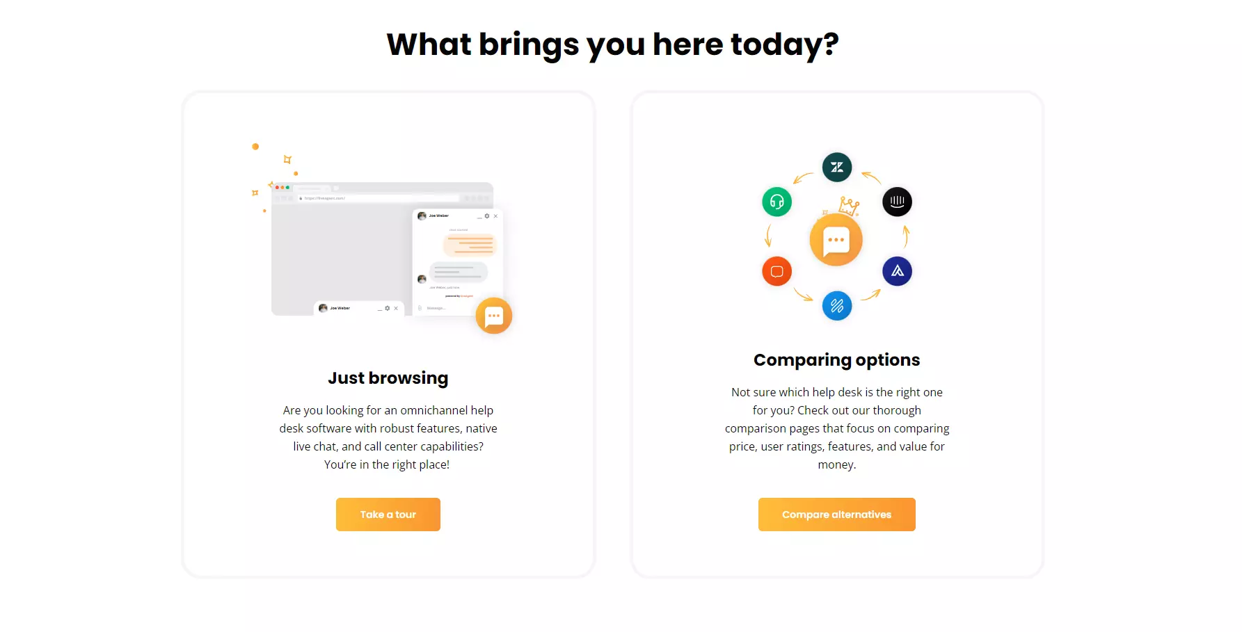 Esempi di CTA di LiveAgent