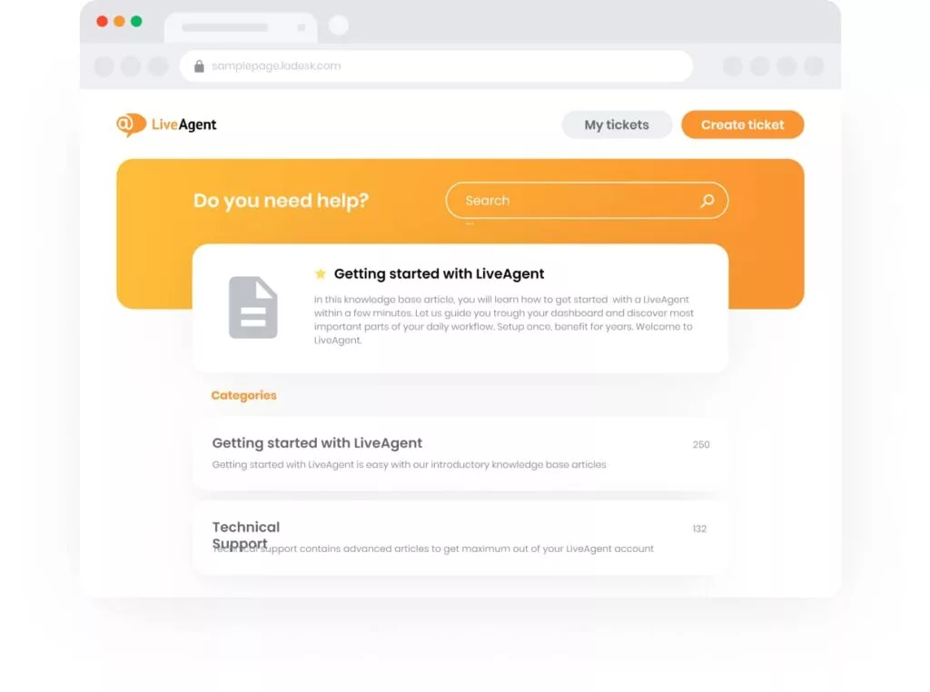 LiveAgent - software knowledge base