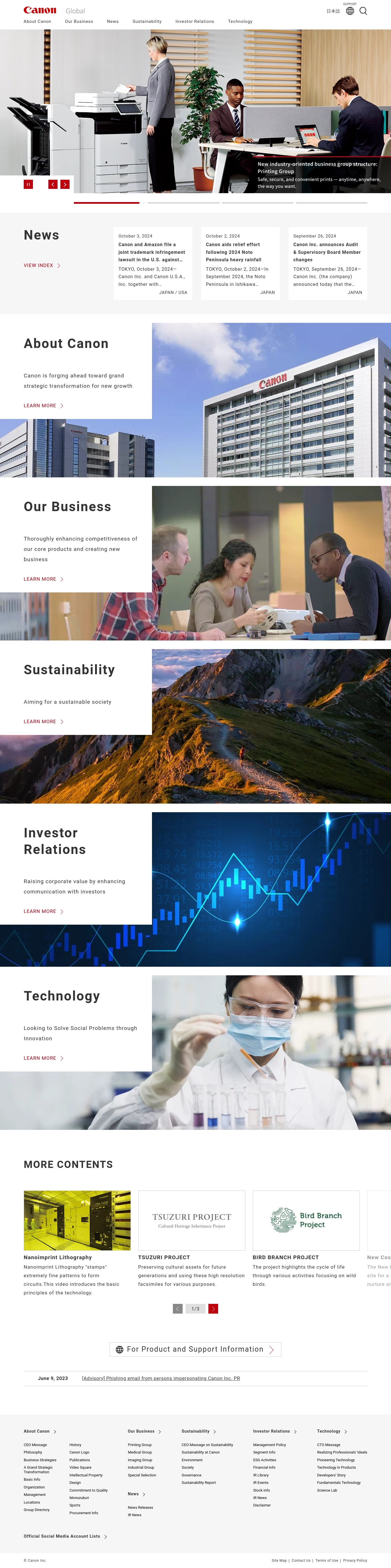 Contatti dell'Help Desk Canon