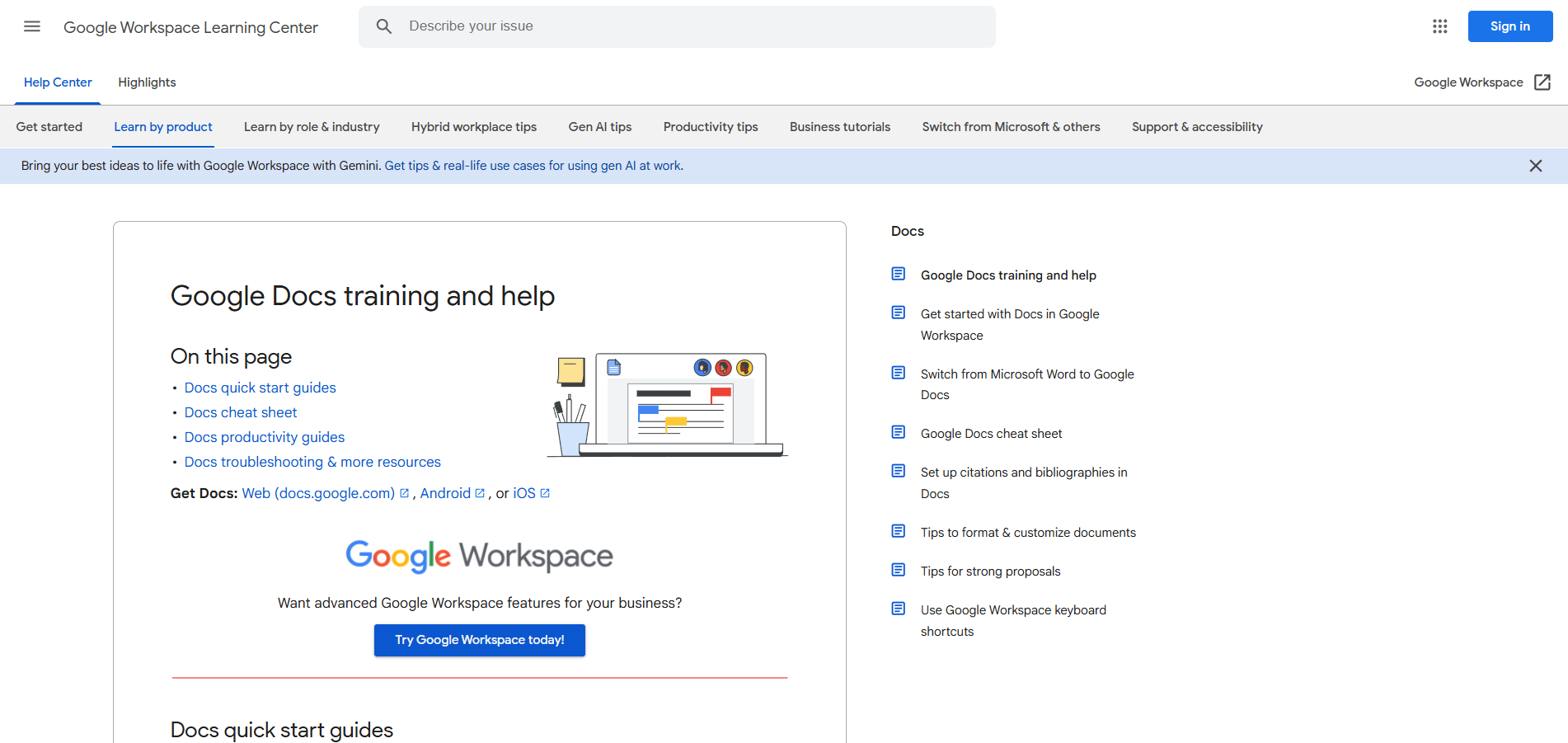 Contatti dell'Help Desk di Google Docs