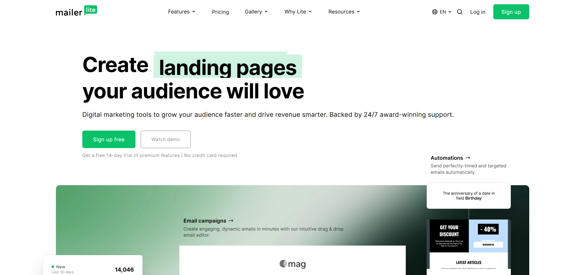 Contatti dell'assistenza MailerLite