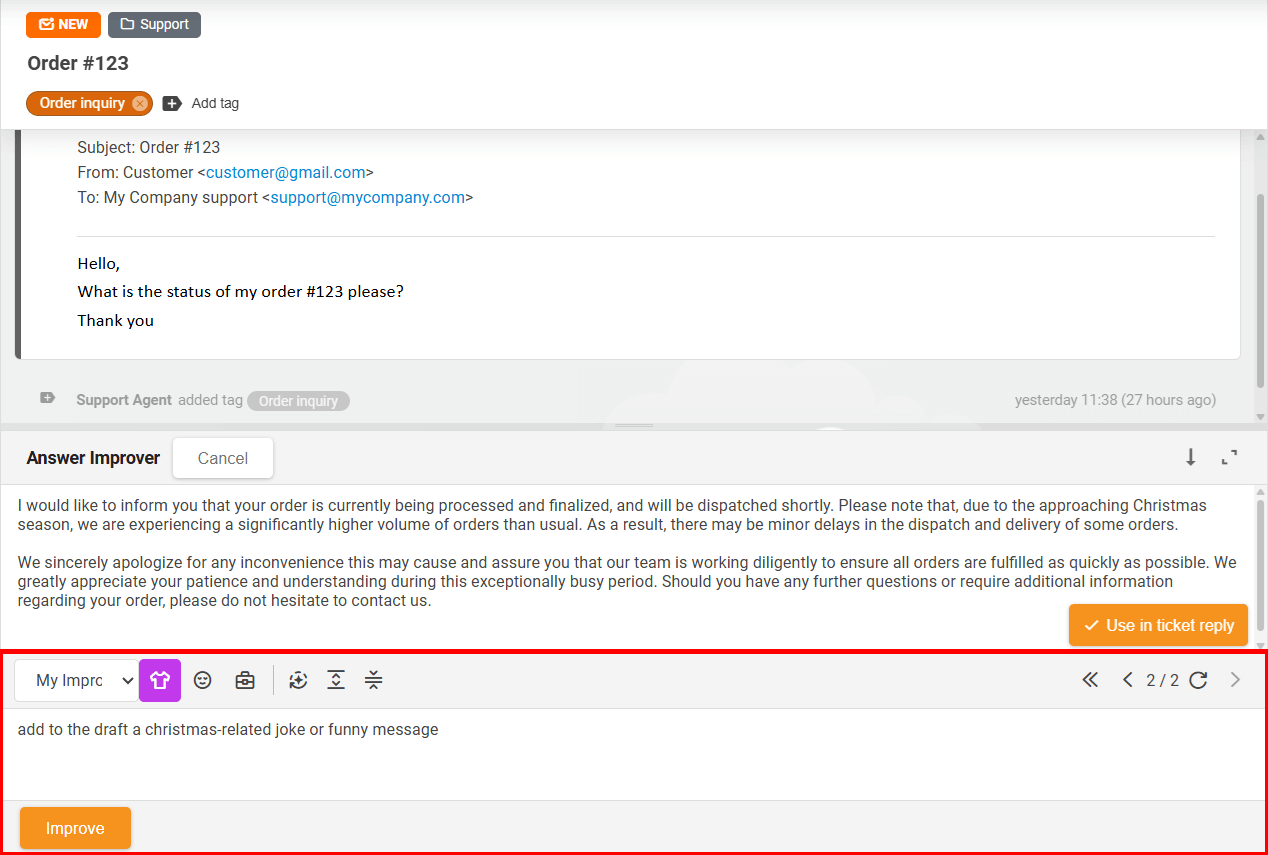 Modifica delle risposte con il Compositore di Risposte