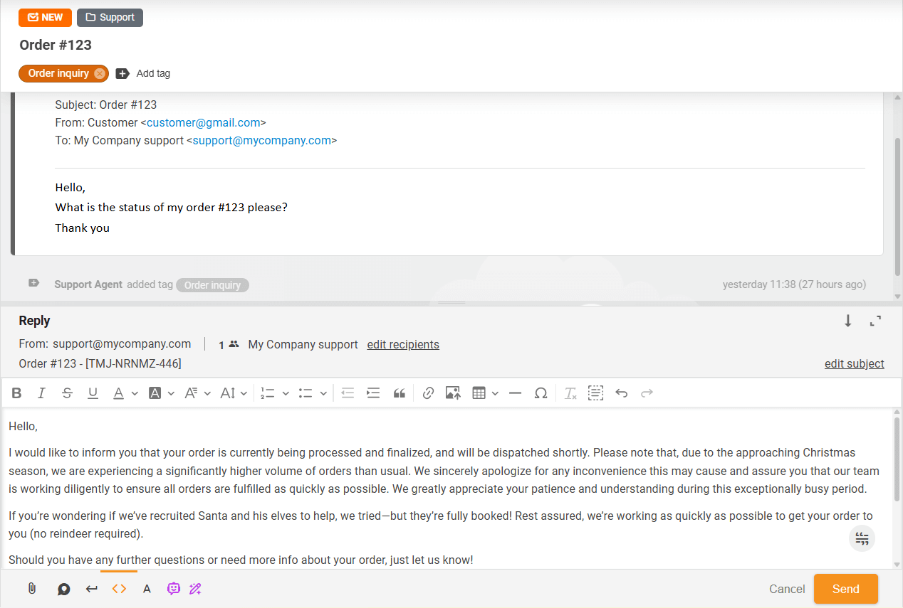Risposta pronta del Compositore di Risposte