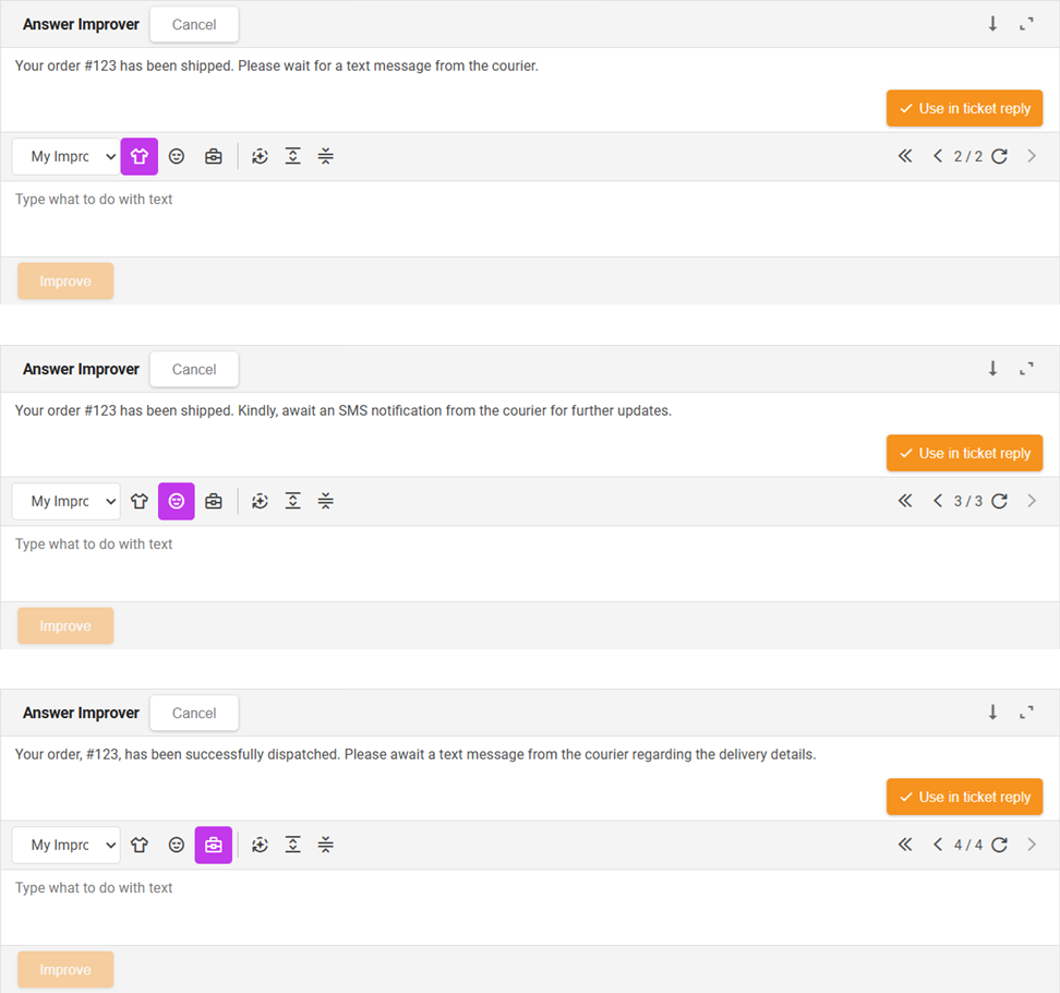 Modalità Miglioratore di Risposte