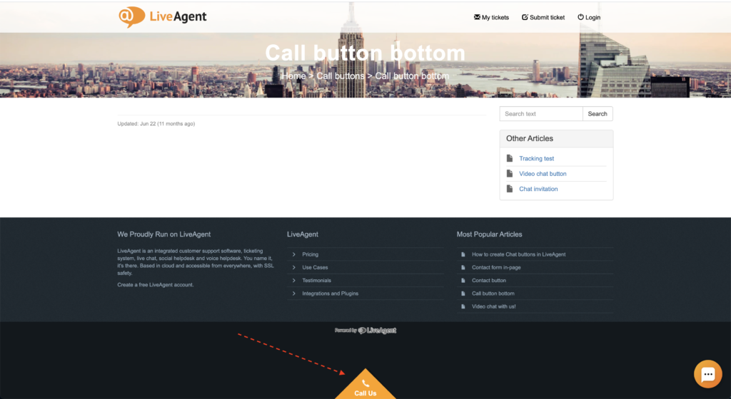 Pulsante di chiamata attivo