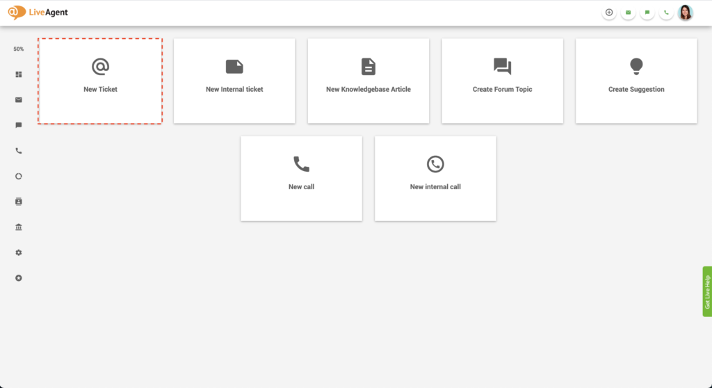 Crea un nuovo ticket in LiveAgent