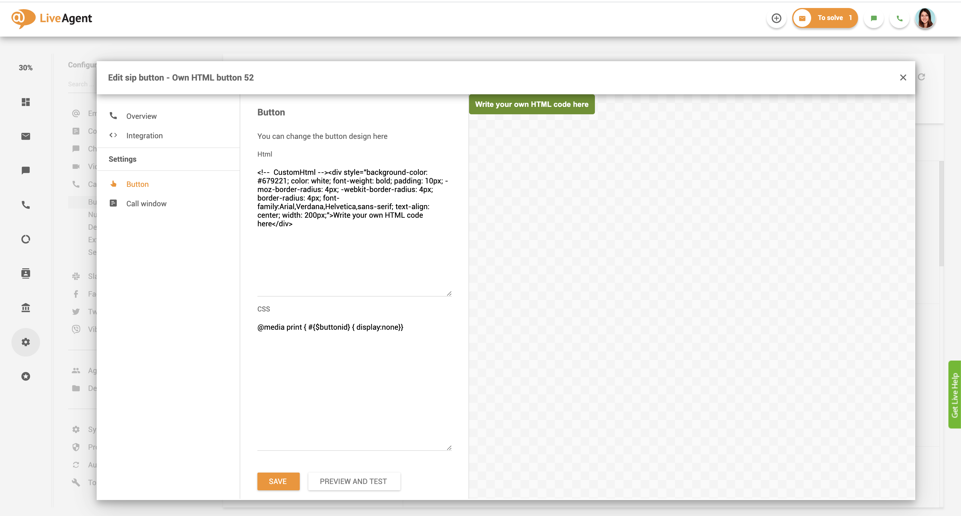 Pulsante personalizzato