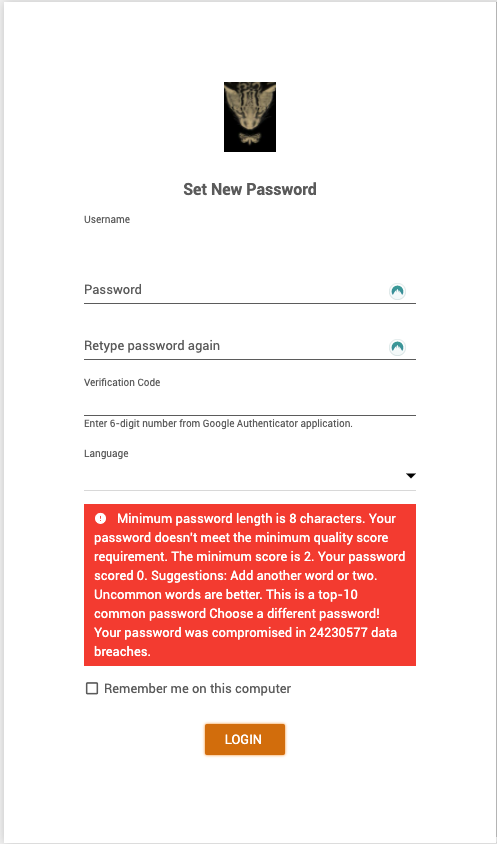LiveAgent password validator