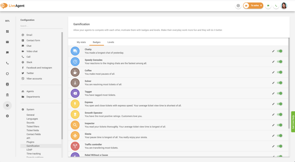Badge di gamification