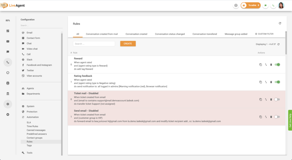 Regole di automazione