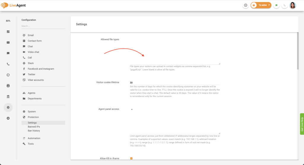 Limitazione dei tipi di file