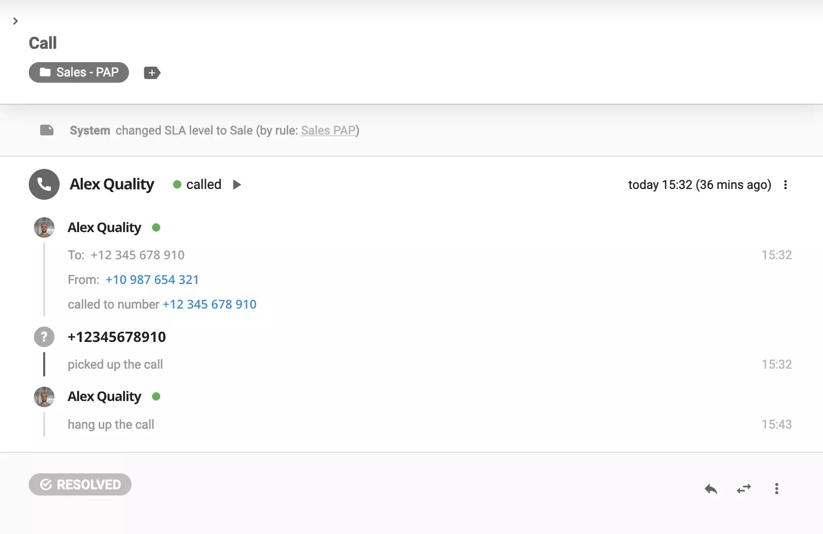 Registri dettagliati delle chiamate in LiveAgent