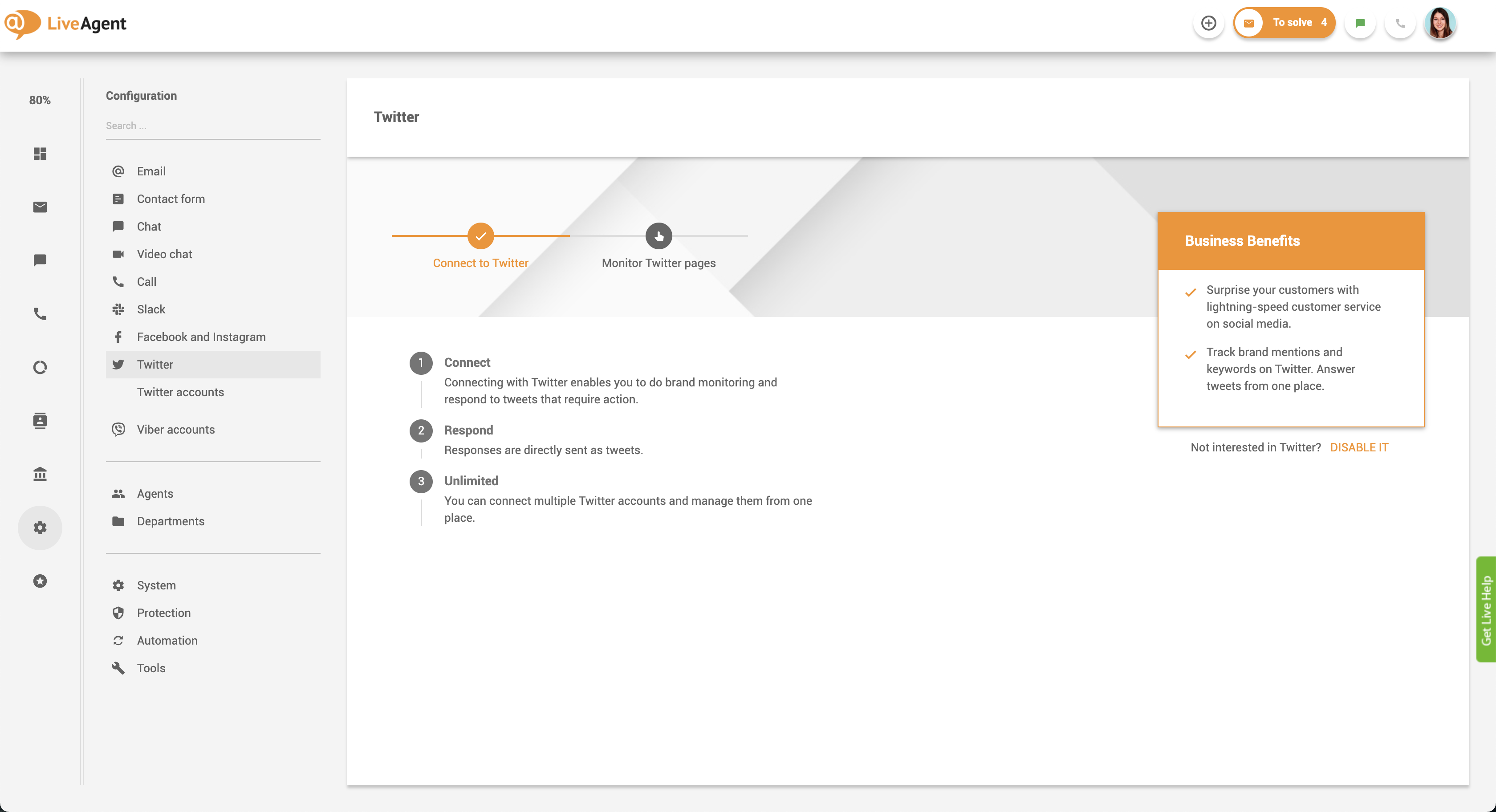 Connetti Twitter alla posta in arrivo universale
