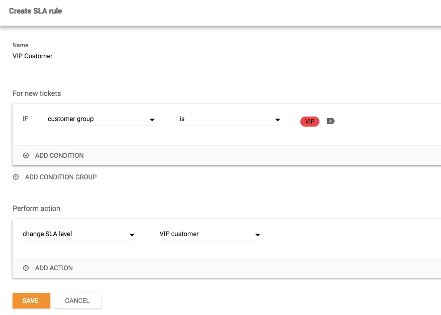 SLA gruppo di contatti