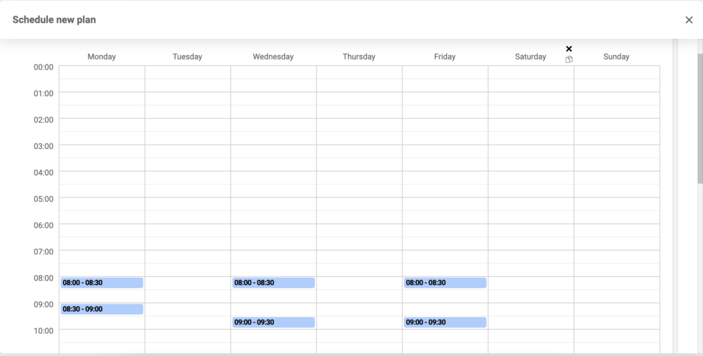Configurazione della pianificazione dei dispositivi
