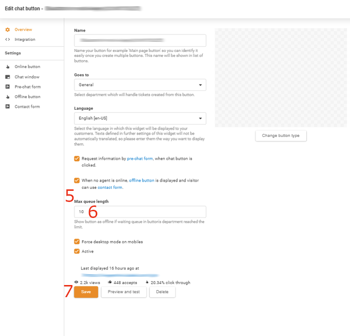 Modifica della lunghezza massima della coda a 10 in LiveAgent