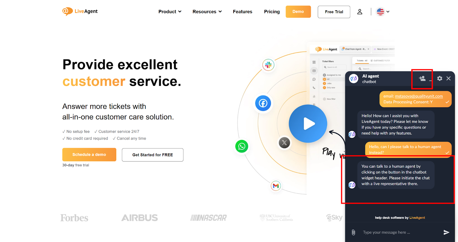 Funzionalità AI Chatbot