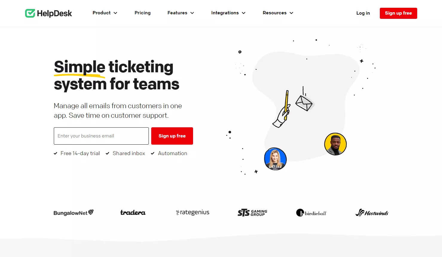 Homepage di Helpdesk