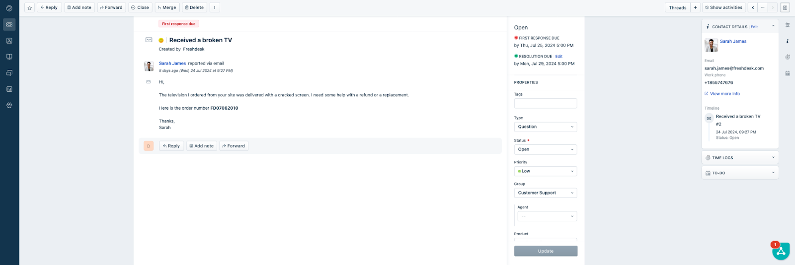 Ambiente ticket di HubSpot