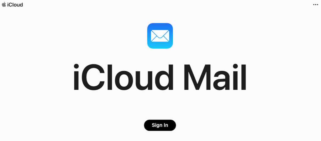 Homepage di iCloud Mail