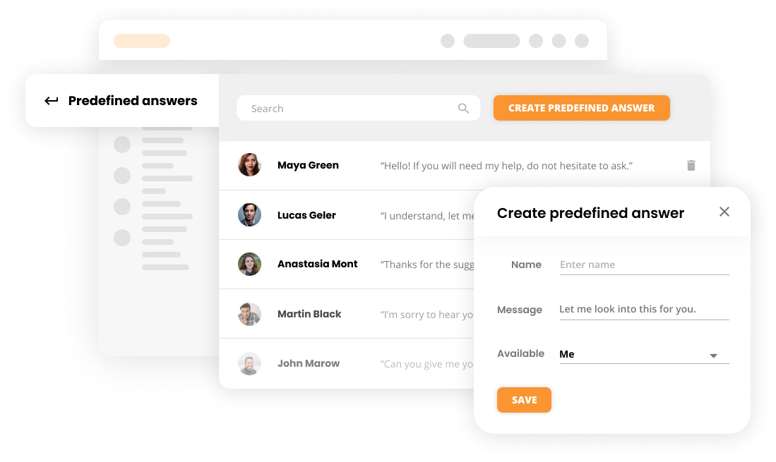 Esempio di risposte predefinite