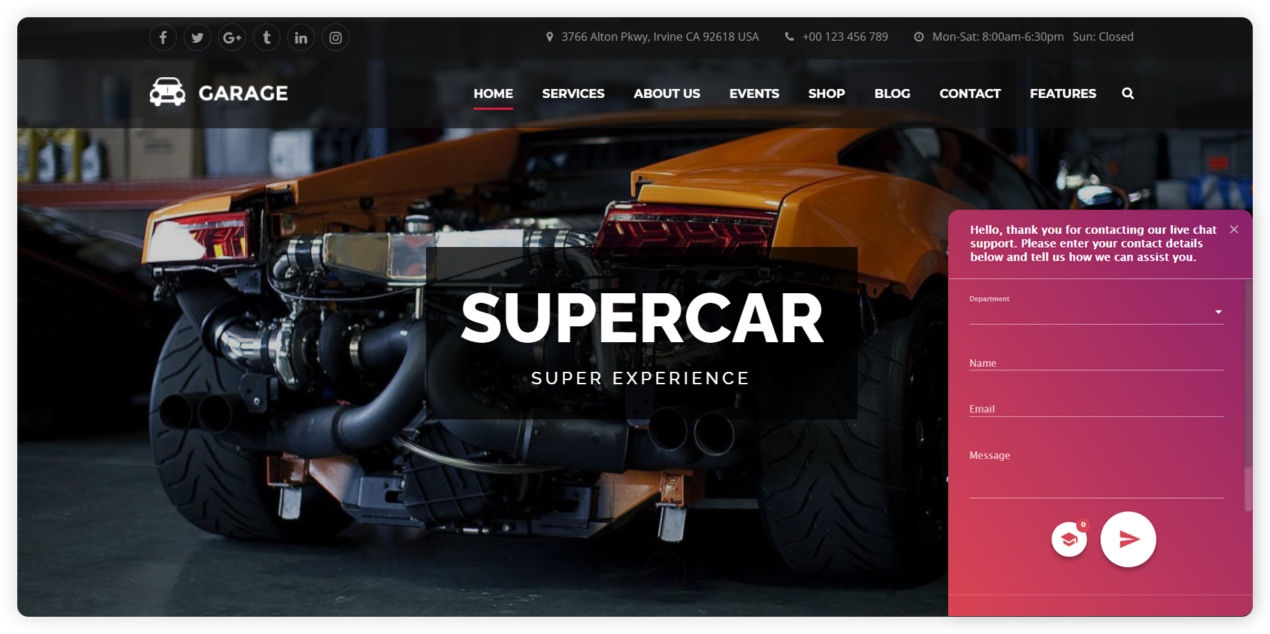 Esempio di sondaggio pre-chat