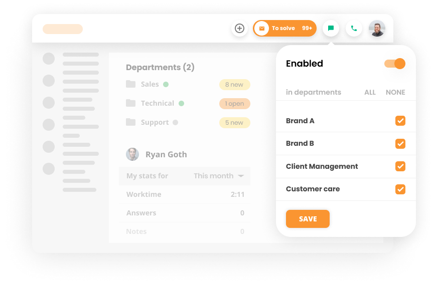 Esempio di distribuzione della chat