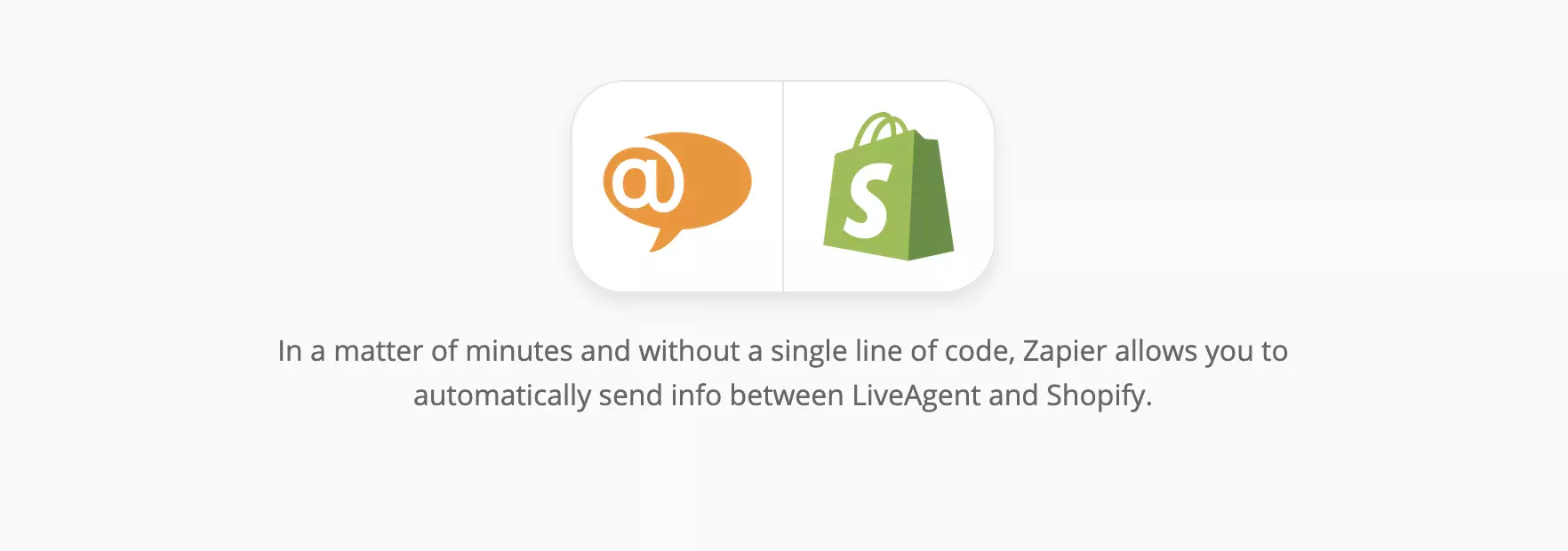 Pagina di integrazione LiveAgent e Shopify su Zapier