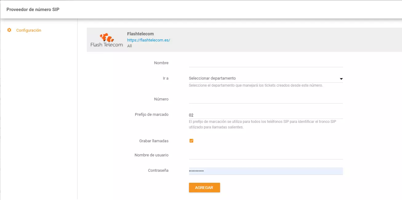 Credenziali Flash Telecom