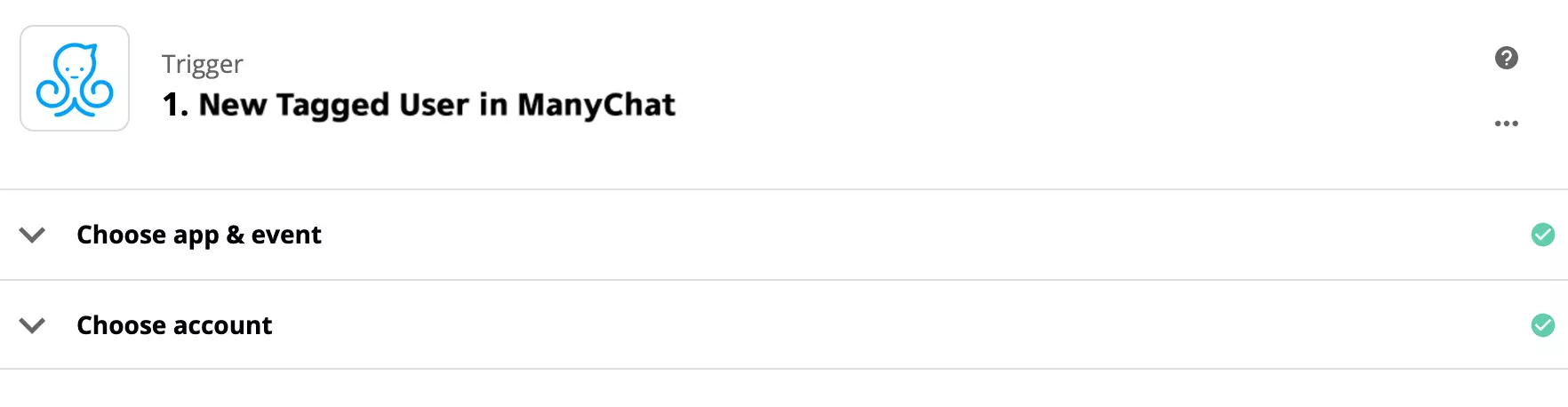 ManyChat trigger setup on Zapier