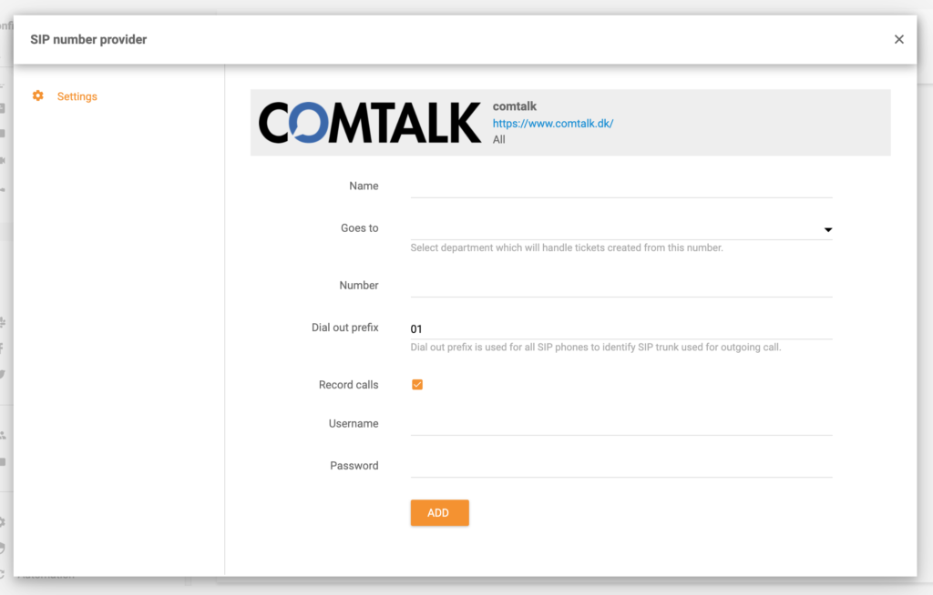 Integrazione LiveAgent ComTalk