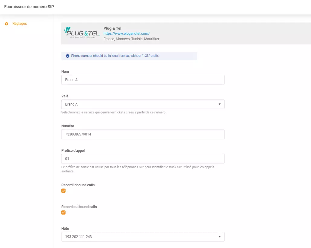 Credenziali Plug & Tel